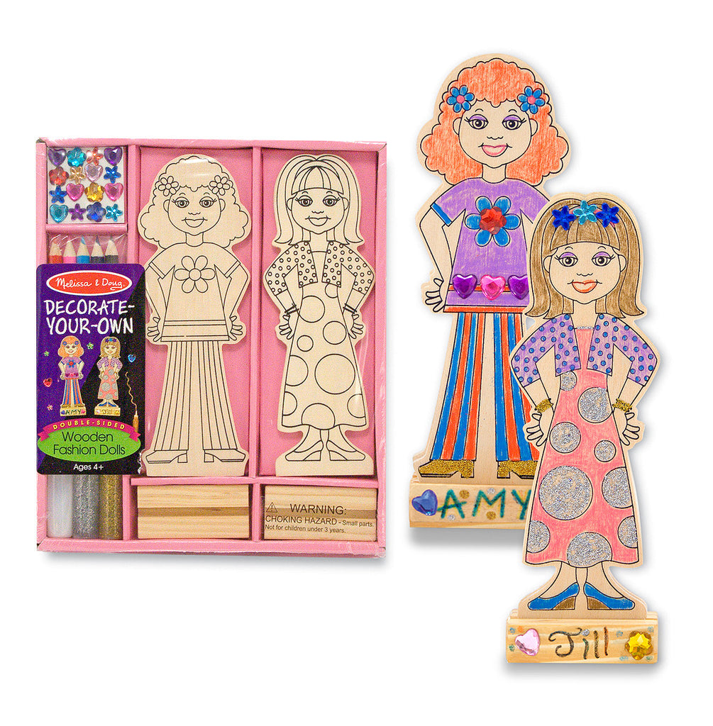 Melissa & Doug Wooden Fashion Dolls