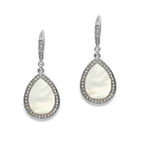 Pave Crystal Wedding or Prom Earrings with Mother of Pearl 4252E