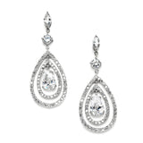 Spectacular Concentric CZ Teardrop Chandelier Earrings 4259E