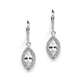 Best-Selling Marquis  CZ Drop Wedding Earrings with Vintage Lever Back Tops 4271E
