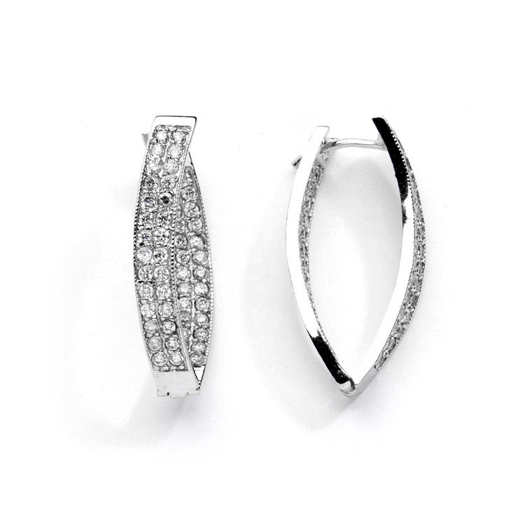 Ultra Modern Designer  Hoop Earrings with Micro Pave Cubic Zirconia 4274E