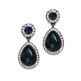 Vintage Navy Blue Drop Earrings for Prom or Bridesmaids