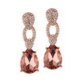 Pave Rose Gold Crystal Drop Earrings