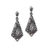 Iridescent Crystal Pave Kite-Shaped Dangle Earrings for Prom or Bridesmaids