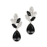 Pave Leaves with Jet Accents and Teardrop 4317E-JE