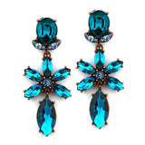 Chic Fashion Teal Dangle Earrings in Copper Setting 4321E-TE-CO