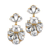 Dramatic Icy Pear Cluster Statement Earrings for Wedding or Prom 4339E