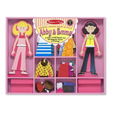Melissa & Doug Abby and Emma Deluxe Magnetic Wooden Dress-Up Dolls Play Set (55+pc)