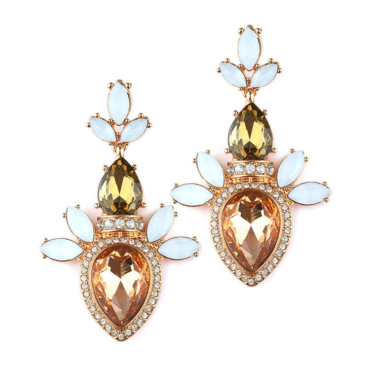 Trending Champagne Cluster Statement Earrings 4340E-CH-RG