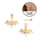 Spikey Gold Earring Jackets for Brides, Bridesmaids and Prom 4348E-G