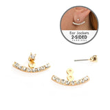 Crystal Ear Jackets with Gold Curved Arcs 4349E-G