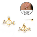 Crystal Sprigs Gold Earing Jackets for Proms and Weddings 4350E-G