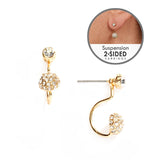 Sophisticated Pave Crystal Suspension Earrings in Gold 4351E-G