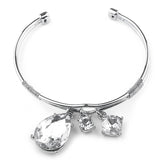 Cuff Charm Bracelet with Crystal Teardrops 4353B-CR