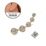 Crystal Pave Ball Ear Crawler Set