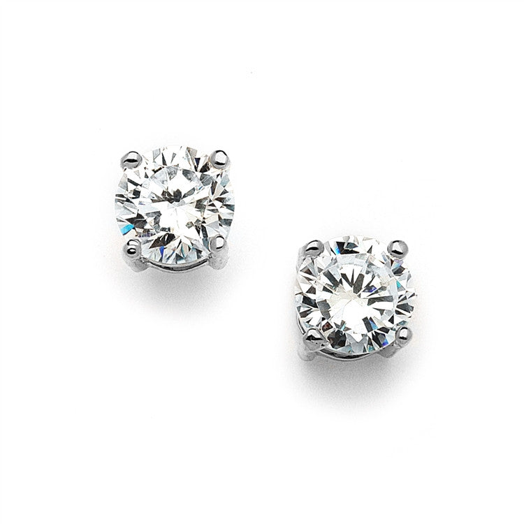 10mm Round Cubic Zirconia Stud Earrings 4370E-S
