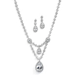 Luxury Bridal Statement Necklace Set with Draped CZ 4372S-S