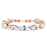 CZ Pears and Rounds Bridal or Bridesmaids Rose Gold Bracelet 4374B-RG