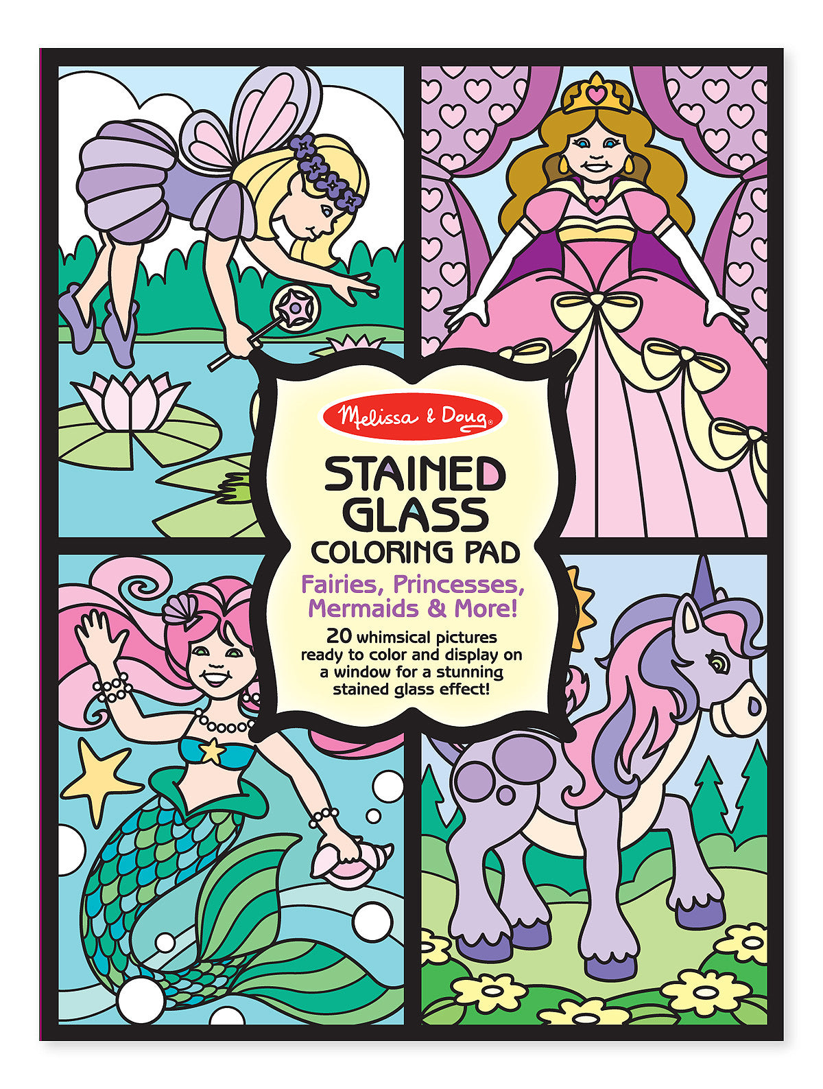 Melissa & Doug Stained Glass Coloring Pad - Fairies