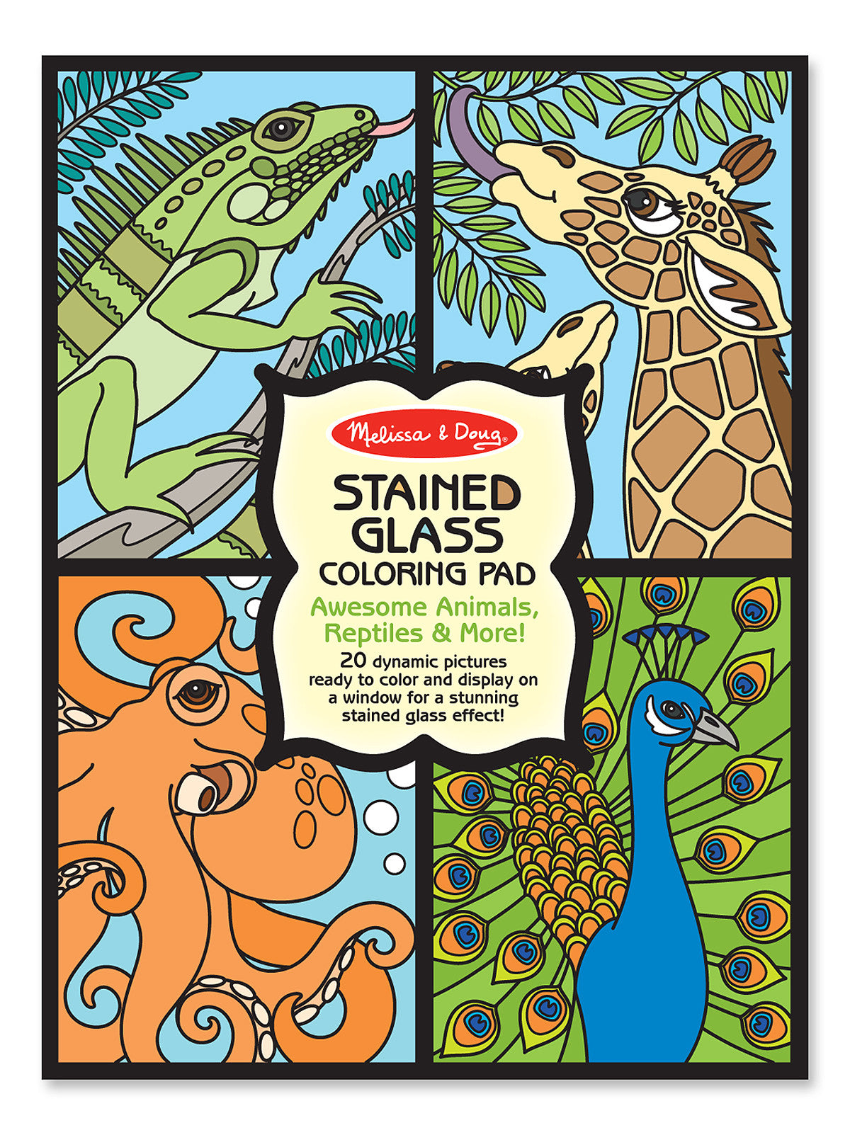 Melissa & Doug Stained Glass Coloring Pad - Animals