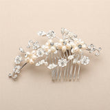 Freshwater Pearl and Light Silver Bridal Comb 4388HC-I-S