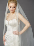 Breathtaking 1 Layer Cathedral Wedding Veil with Dramatic Crystal, Pearl and Beaded Edging 4424V-I
