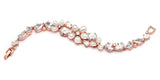 Ravishing Rose Gold and Genuine Freshwater Pearl and CZ Statement Bracelet 4430B-I-RG