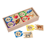 Melissa & Doug Self-Correcting Alphabet Wooden Puzzles With Storage Box 27pc