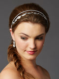 Hand-Made Garland of Leaves Split Bridal Headband Tiara 4444HB-S-I