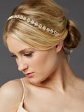 Gold Bridal Headband with Genuine Preciosa Crystals 4455HB-G-I