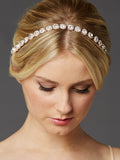 Rose Gold Bridal Headband with Genuine Preciosa Crystals 4455HB-RG-I