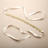 Braided Bridal Headband with Golden Seed Beads and Crystal Rhinestones 4458HB-G