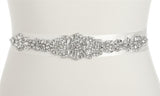 Bejeweled Bridal Sash with Breathtaking Genuine Crystal Applique 4459SH-W-S