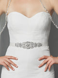 Luxurious Crystal and Pearl Applique Bridal Belts or Sash 4461SH-W-S