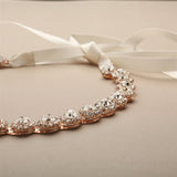 Rose Gold Bridal Belt with Genuine Preciosa Crystals 4464BT-RG-I