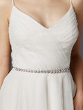 Genuine Crystal Bridal Belt with Unique Silver Links 4464BT-S-I