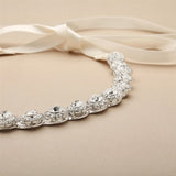 Genuine Crystal Bridal Belt with Unique Silver Links 4464BT-S-I