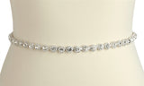 Genuine Crystal Bridal Belt with Unique Silver Links 4464BT-S-I