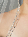 Glamorous Beaded Swarovski Crystal Fingertip Wedding Veil 4467V-I