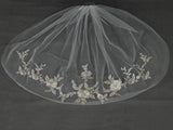 Gold and Silver Embroidered Floral Lace Fingertip Wedding Veil 4469V-I-G-S