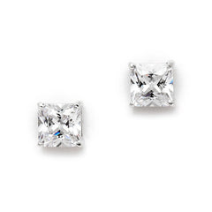 1.25 Ct. Princess Cut Cubic Zirconia Stud Earrings for Weddings or Bridesmaids 4492E-S