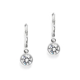 1.0 Carat Bezel Set CZ Drop Bridal Earrings 4501E-S