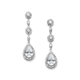 Pear-shaped Drop Bridal Earrings with Micro-Pave CZ 4505E-S