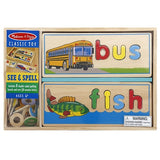 Melissa & Doug See & Spell Wooden Educational Toy With 8 Double-Sided Spelling Boards and 64 Letters