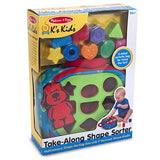 Melissa & Doug K's Kids Take-Along Shape Sorter Baby Toy With 2-Sided Activity Bag and 9 Textured Shape Blocks