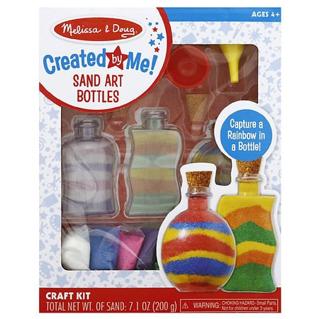 Melissa & Doug Sand Art Bottles Craft Kit: 3 Bottles, 6 Bags of Colored Sand, Design Tool