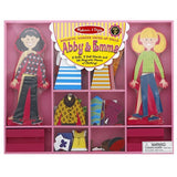 Melissa & Doug Abby and Emma Deluxe Magnetic Wooden Dress-Up Dolls Play Set (55+pc)