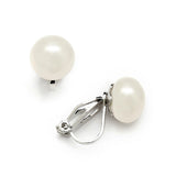 Clip-On Ivory Pearl Stud Earrings - Glass Based Shell Pearls with Freshwater Finish (9mm) 4514EC-I