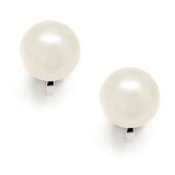 Clip-On Ivory Pearl Stud Earrings - Glass Based Shell Pearls with Freshwater Finish (9mm) 4514EC-I