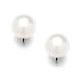Clip-On Ivory Pearl Stud Earrings - Glass Based Shell Pearls with Organic Mother of Pearl Finish (9mm) 4515EC-I